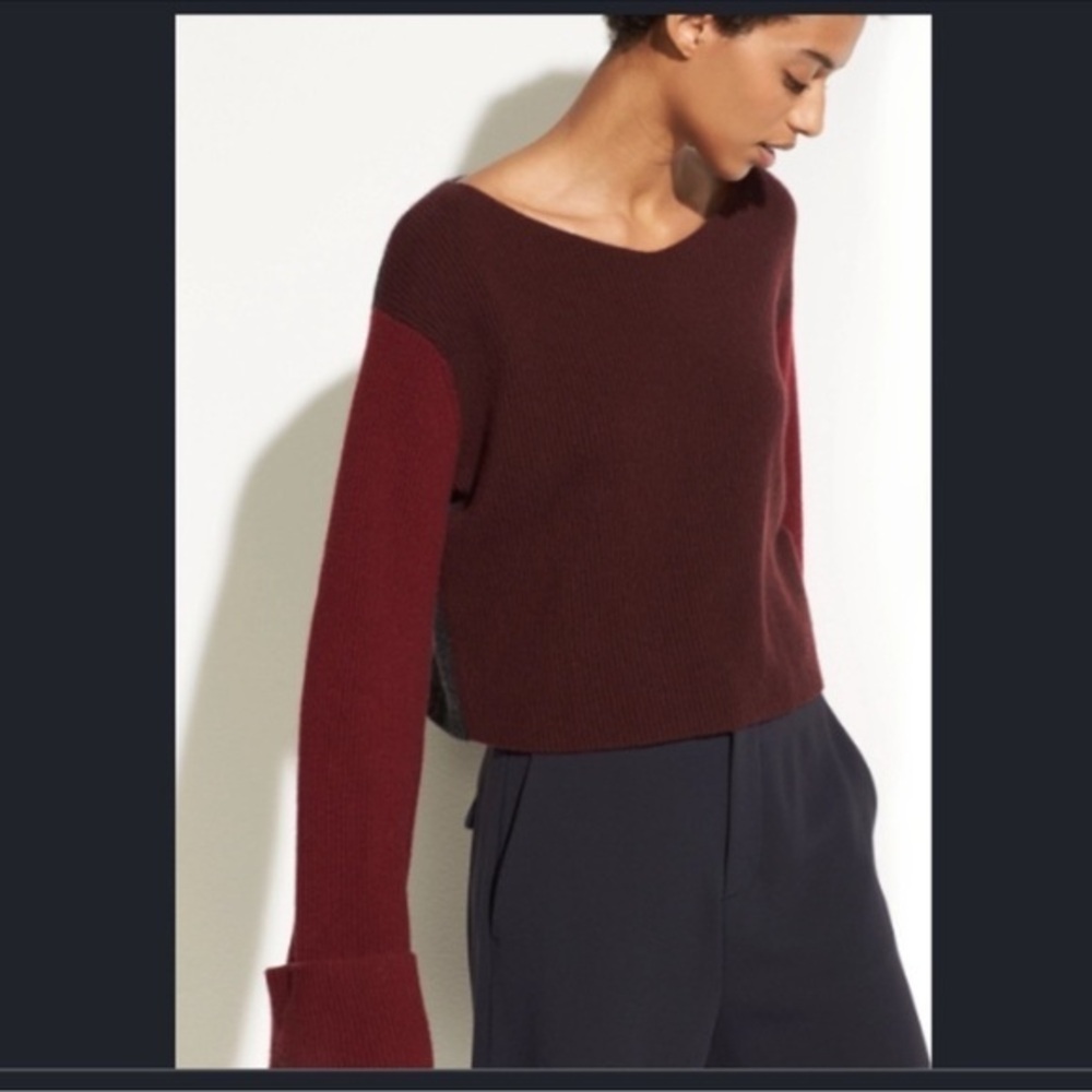 Vince Colorblock Cashmere Pullover Sweater Size XS